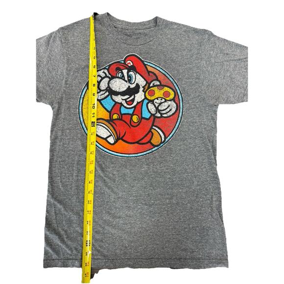 Super Mario Bros Men’s S Graphic Tee Retro Gamer Shirt Vintage Look NintendoGray - Picture 6 of 6